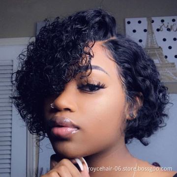 Swiss Lace Wig Making Supplies,Burmese Hair Wet and Wavy Full lace Front Curly Bob Wigs